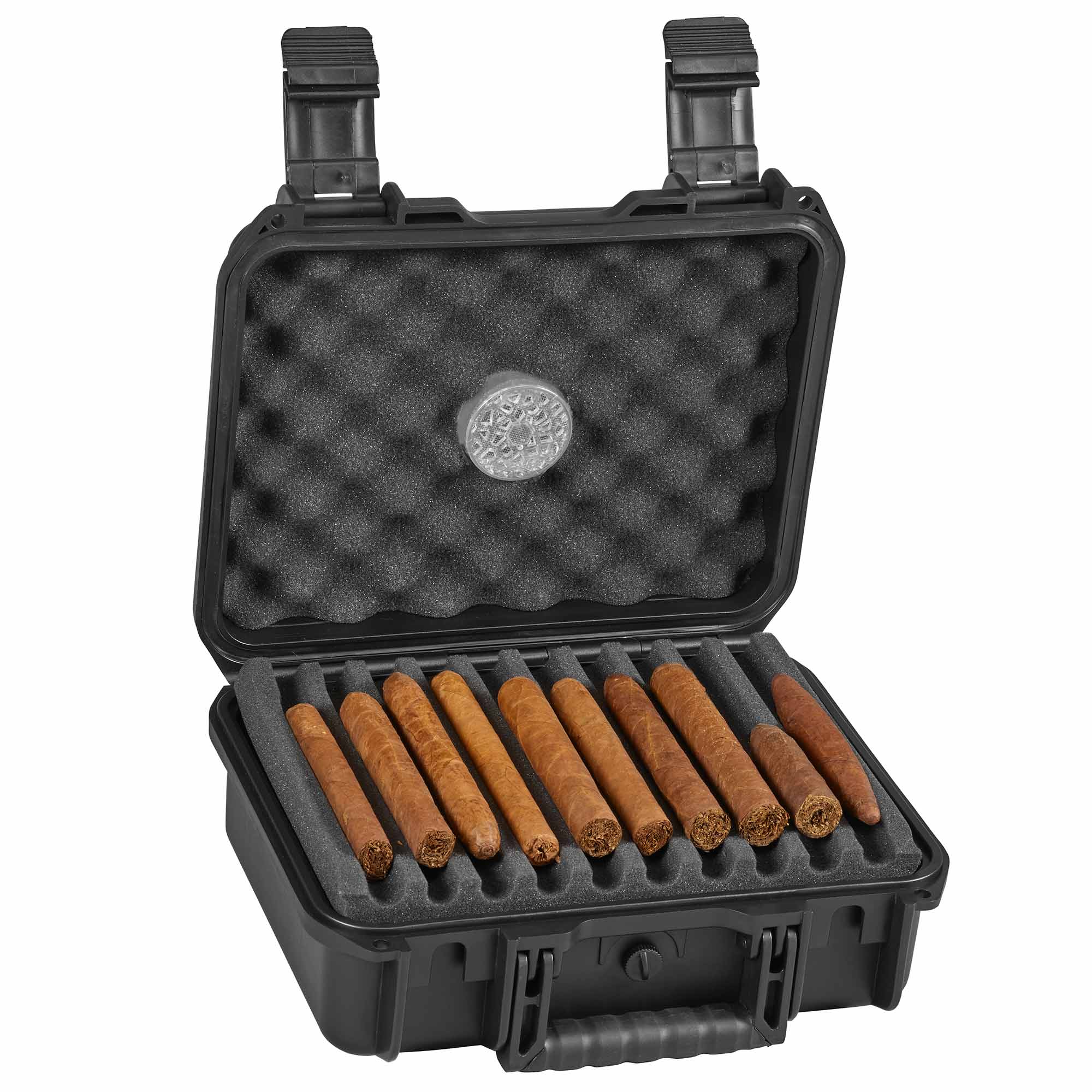 Visol Rider Hard Plastic Travel Cigar Humidor - 15 Cigars